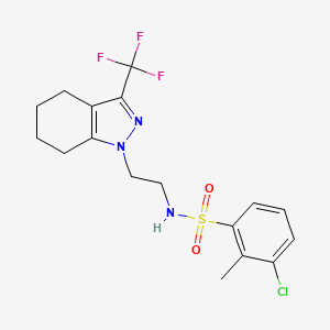 molecular formula C17H19ClF3N3O2S B2722828 3-chloro-2-methyl-N-(2-(3-(trifluoromethyl)-4,5,6,7-tetrahydro-1H-indazol-1-yl)ethyl)benzenesulfonamide CAS No. 1797259-29-0