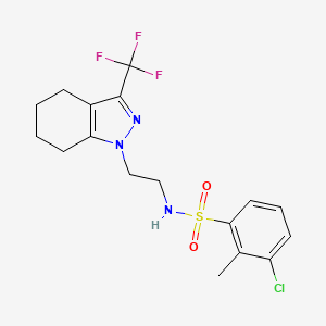 molecular formula C17H19ClF3N3O2S B2722828 3-氯-2-甲基-N-(2-(3-(三氟甲基)-4,5,6,7-四氢-1H-吲哚-1-基)乙基)苯磺胺 CAS No. 1797259-29-0