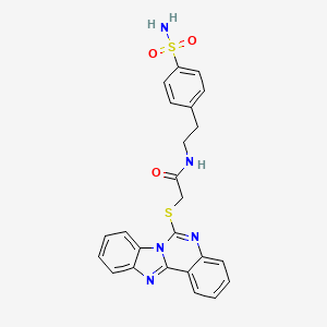 2-(benzimidazolo[1,2-c]quinazolin-6-ylsulfanyl)-N-[2-(4-sulfamoylphenyl)ethyl]acetamide