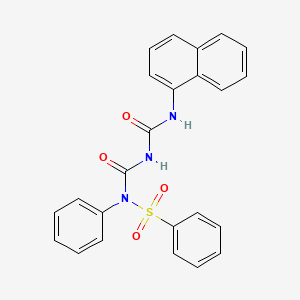 molecular formula C24H19N3O4S B2722832 N-((萘-1-基甲酰基)甲酰基)-N-苯基苯磺胺 CAS No. 391219-88-8