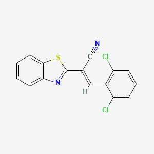 molecular formula C16H8Cl2N2S B2722843 (2E)-2-(1,3-benzothiazol-2-yl)-3-(2,6-dichlorophenyl)prop-2-enenitrile CAS No. 112632-92-5