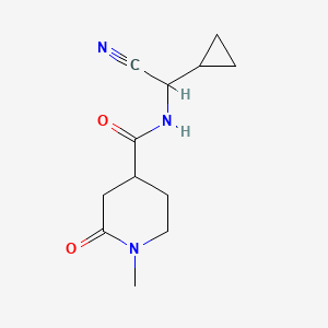 molecular formula C12H17N3O2 B2722844 N-[Cyano(cyclopropyl)methyl]-1-methyl-2-oxopiperidine-4-carboxamide CAS No. 2134764-10-4