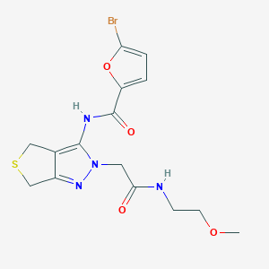 molecular formula C15H17BrN4O4S B2722852 5-bromo-N-(2-(2-((2-methoxyethyl)amino)-2-oxoethyl)-4,6-dihydro-2H-thieno[3,4-c]pyrazol-3-yl)furan-2-carboxamide CAS No. 1105204-18-9