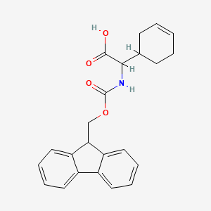 molecular formula C23H23NO4 B2722856 2-Cyclohex-3-en-1-yl-2-(9H-fluoren-9-ylmethoxycarbonylamino)acetic acid CAS No. 1701948-40-4