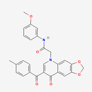 N-(3-methoxyphenyl)-2-[7-(4-methylbenzoyl)-8-oxo-2H,5H,8H-[1,3]dioxolo[4,5-g]quinolin-5-yl]acetamide