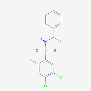 molecular formula C15H15Cl2NO2S B272287 4,5-dichloro-2-methyl-N-(1-phenylethyl)benzene-1-sulfonamide 