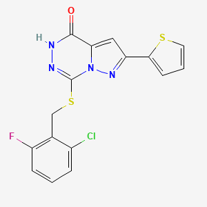 7-[(2-chloro-6-fluorobenzyl)thio]-2-(2-thienyl)pyrazolo[1,5-d][1,2,4]triazin-4(5H)-one