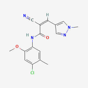 molecular formula C16H15ClN4O2 B2722872 (Z)-N-(4-Chloro-2-methoxy-5-methylphenyl)-2-cyano-3-(1-methylpyrazol-4-yl)prop-2-enamide CAS No. 2173621-85-5