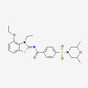 molecular formula C24H29N3O5S2 B2722874 (Z)-4-((2,6-dimethylmorpholino)sulfonyl)-N-(4-ethoxy-3-ethylbenzo[d]thiazol-2(3H)-ylidene)benzamide CAS No. 533869-00-0