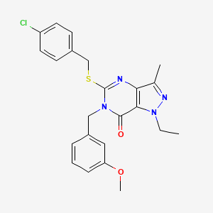 5-((4-chlorobenzyl)thio)-1-ethyl-6-(3-methoxybenzyl)-3-methyl-1H-pyrazolo[4,3-d]pyrimidin-7(6H)-one