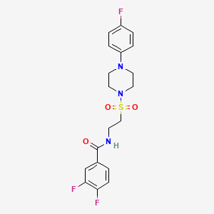 molecular formula C19H20F3N3O3S B2722881 3,4-difluoro-N-(2-((4-(4-fluorophenyl)piperazin-1-yl)sulfonyl)ethyl)benzamide CAS No. 897618-71-2