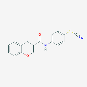 molecular formula C17H14N2O2S B2722882 4-[(3,4-dihydro-2H-chromen-3-ylcarbonyl)amino]phenyl thiocyanate CAS No. 924824-25-9