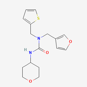 molecular formula C16H20N2O3S B2722885 1-(呋喃-3-基甲基)-3-(四氢-2H-吡喃-4-基)-1-(噻吩-2-基甲基)脲 CAS No. 2034538-48-0