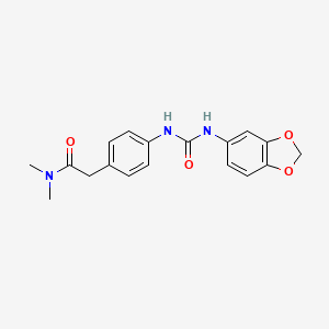 molecular formula C18H19N3O4 B2722891 2-(4-(3-(苯并[d][1,3]二噁杂环-5-基)脲基)苯基)-N,N-二甲基乙酰胺 CAS No. 1206995-20-1