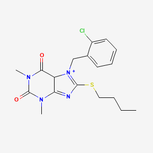 molecular formula C18H21ClN4O2S B2722896 8-(butylsulfanyl)-7-[(2-chlorophenyl)methyl]-1,3-dimethyl-2,3,6,7-tetrahydro-1H-purine-2,6-dione CAS No. 374615-50-6