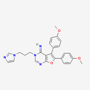 3-(3-(1H-imidazol-1-yl)propyl)-5,6-bis(4-methoxyphenyl)furo[2,3-d]pyrimidin-4(3H)-imine
