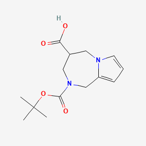 molecular formula C14H20N2O4 B2722909 4,5-Dihydro-1H,3H-Pyrrolo[1,2-A][1,4]Diazepine-2,4-Dicarboxylic Acid 2-Tert-Butyl Ester CAS No. 1251017-62-5