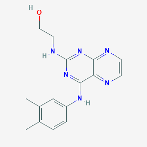 molecular formula C16H18N6O B2722915 2-((4-((3,4-Dimethylphenyl)amino)pteridin-2-yl)amino)ethanol CAS No. 946349-02-6
