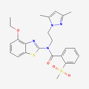 N-(2-(3,5-dimethyl-1H-pyrazol-1-yl)ethyl)-N-(4-ethoxybenzo[d]thiazol-2-yl)-2-(methylsulfonyl)benzamide