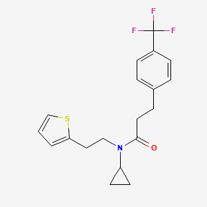 molecular formula C19H20F3NOS B2722925 N-cyclopropyl-N-(2-(thiophen-2-yl)ethyl)-3-(4-(trifluoromethyl)phenyl)propanamide CAS No. 1797971-43-7