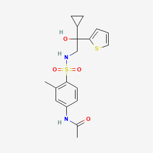 molecular formula C18H22N2O4S2 B2722927 N-(4-(N-(2-环丙基-2-羟基-2-(噻吩-2-基)乙基)磺酰胺)-3-甲基苯基)乙酰胺 CAS No. 1448045-72-4