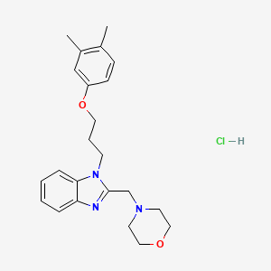 molecular formula C23H30ClN3O2 B2722928 4-((1-(3-(3,4-dimethylphenoxy)propyl)-1H-benzo[d]imidazol-2-yl)methyl)morpholine hydrochloride CAS No. 1215825-14-1