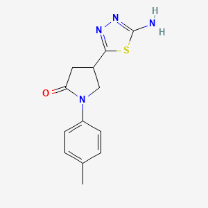 molecular formula C13H14N4OS B2722930 4-(5-Amino-1,3,4-thiadiazol-2-yl)-1-(4-methylphenyl)pyrrolidin-2-one CAS No. 887041-73-8