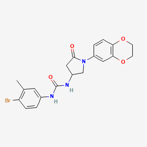 1-(4-Bromo-3-methylphenyl)-3-(1-(2,3-dihydrobenzo[b][1,4]dioxin-6-yl)-5-oxopyrrolidin-3-yl)urea