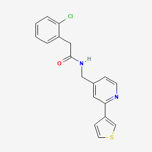 molecular formula C18H15ClN2OS B2722935 2-(2-氯苯基)-N-((2-(噻吩-3-基)吡啶-4-基)甲基)乙酰胺 CAS No. 2034436-13-8