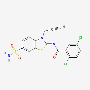 molecular formula C17H11Cl2N3O3S2 B2722948 (Z)-2,5-dichloro-N-(3-(prop-2-yn-1-yl)-6-sulfamoylbenzo[d]thiazol-2(3H)-ylidene)benzamide CAS No. 887203-19-2