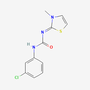 molecular formula C11H10ClN3OS B2722949 N-(3-chlorophenyl)-N'-[3-methyl-1,3-thiazol-2(3H)-yliden]urea CAS No. 866011-14-5