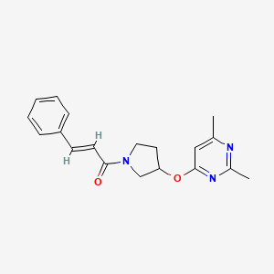 molecular formula C19H21N3O2 B2722951 (2E)-1-{3-[(2,6-dimethylpyrimidin-4-yl)oxy]pyrrolidin-1-yl}-3-phenylprop-2-en-1-one CAS No. 2097940-21-9
