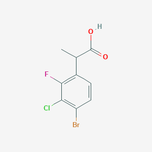 molecular formula C9H7BrClFO2 B2722956 2-(4-Bromo-3-chloro-2-fluorophenyl)propanoic acid CAS No. 1694501-56-8