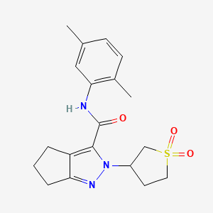 molecular formula C19H23N3O3S B2722959 N-(2,5-二甲基苯基)-2-(1,1-二氧代四氢噻吩-3-基)-2,4,5,6-四氢环戊[c]吡唑-3-甲酰胺 CAS No. 2320379-74-4