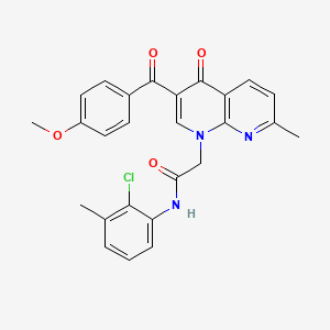 N-(2-chloro-3-methylphenyl)-2-(3-(4-methoxybenzoyl)-7-methyl-4-oxo-1,8-naphthyridin-1(4H)-yl)acetamide