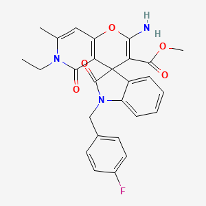 Methyl 2'-amino-6'-ethyl-1-(4-fluorobenzyl)-7'-methyl-2,5'-dioxo-1,2,5',6'-tetrahydrospiro[indole-3,4'-pyrano[3,2-c]pyridine]-3'-carboxylate