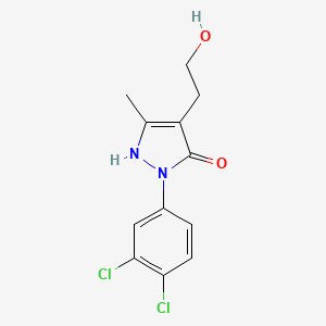 molecular formula C12H12Cl2N2O2 B2722979 2-(3,4-二氯苯基)-4-(2-羟乙基)-5-甲基-1,2-二氢-3H-吡唑-3-酮 CAS No. 861210-29-9