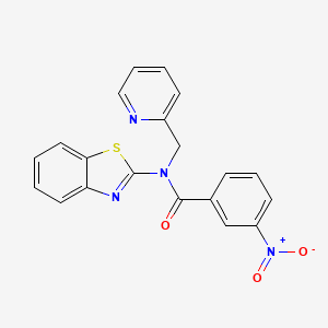 molecular formula C20H14N4O3S B2722980 N-(苯并[d]噻唑-2-基)-3-硝基-N-(吡啶-2-基甲基)苯甲酰胺 CAS No. 898350-85-1