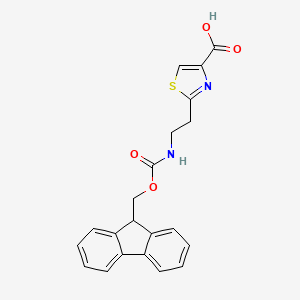 molecular formula C21H18N2O4S B2722983 2-(2-((((9H-芴-9-基)甲氧基)羰基)氨基)乙基)噻唑-4-羧酸 CAS No. 1508208-26-1