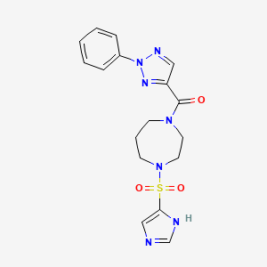 (4-((1H-imidazol-4-yl)sulfonyl)-1,4-diazepan-1-yl)(2-phenyl-2H-1,2,3-triazol-4-yl)methanone