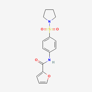 molecular formula C15H16N2O4S B2722987 N-[4-(1-吡咯啉基磺酰)苯基]-2-呋酰胺 CAS No. 349627-22-1