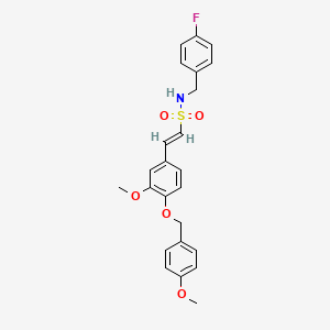 (E)-N-[(4-fluorophenyl)methyl]-2-[3-methoxy-4-[(4-methoxyphenyl)methoxy]phenyl]ethenesulfonamide