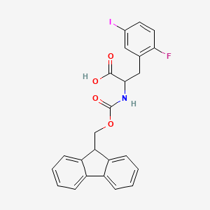 molecular formula C24H19FINO4 B2723002 2-(9H-芴-9-基甲氧基羰基氨基)-3-(2-氟-5-碘苯基)丙酸 CAS No. 1379888-41-1