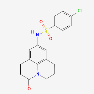 4-chloro-N-(3-oxo-1,2,3,5,6,7-hexahydropyrido[3,2,1-ij]quinolin-9-yl)benzenesulfonamide