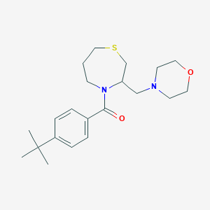 molecular formula C21H32N2O2S B2723017 (4-(Tert-butyl)phenyl)(3-(morpholinomethyl)-1,4-thiazepan-4-yl)methanone CAS No. 1421475-32-2