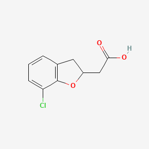 molecular formula C10H9ClO3 B2723020 2-(7-氯-2,3-二氢-1-苯并呋喃-2-基)乙酸 CAS No. 1557339-87-3