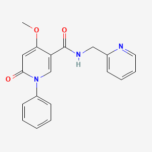 molecular formula C19H17N3O3 B2723029 4-methoxy-6-oxo-1-phenyl-N-(pyridin-2-ylmethyl)-1,6-dihydropyridine-3-carboxamide CAS No. 2034528-15-7