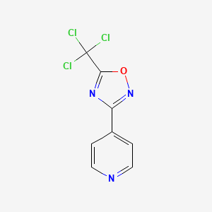 molecular formula C8H4Cl3N3O B2723030 4-(5-Trichloromethyl-[1,2,4]oxadiazol-3-yl)-pyridine CAS No. 1823-02-5