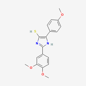 molecular formula C18H18N2O3S B2723032 2-(3,4-dimethoxyphenyl)-4-(4-methoxyphenyl)-1H-imidazole-5-thiol CAS No. 2320268-33-3
