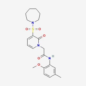 molecular formula C21H27N3O5S B2723033 2-(3-(氮杂丙烷-1-基磺酰)-2-氧代吡啶-1(2H)-基)-N-(2-甲氧基-5-甲基苯基)乙酰胺 CAS No. 1251670-53-7